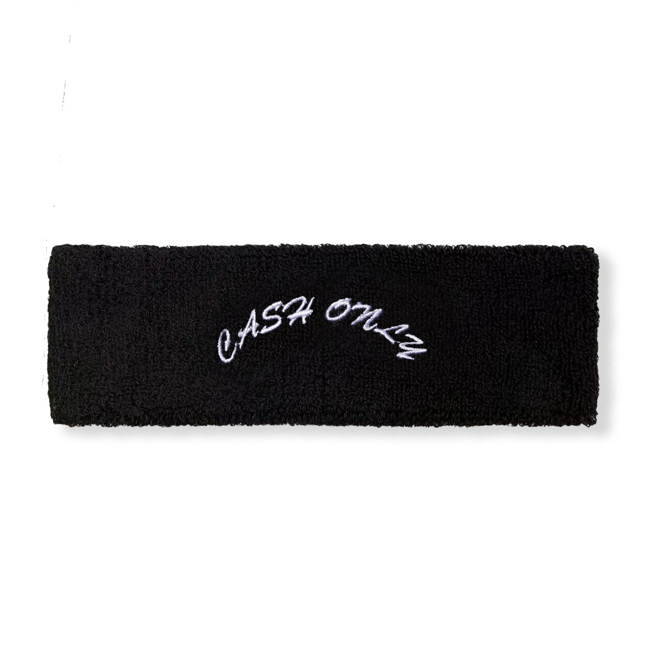Cash Only Logo Sweatband Black O/S