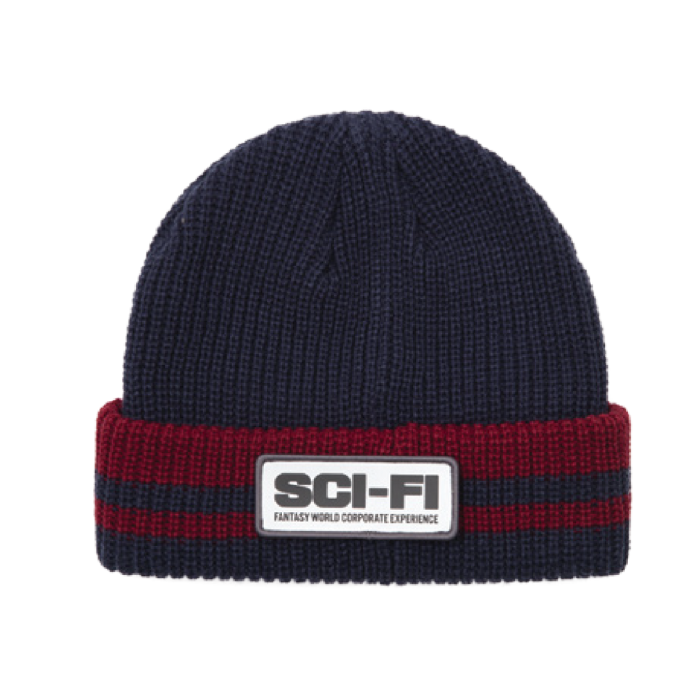 Reflective Patch Beanie Navy/Red
